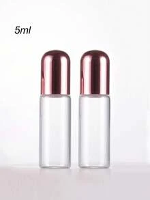 4pcs 1/2/3/5ml Small Capacity Rose Gold Roller Ball Essential Oil Transparent Glass Bottles Perfume Refill Bottles Portable Makeup Tools, Perfume Refillable Bottle, Travel Bottles - Clear - View 10