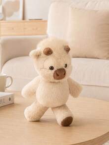 Kids Play Animal Figures - 30cm Running Cow Dark Brown - View 3