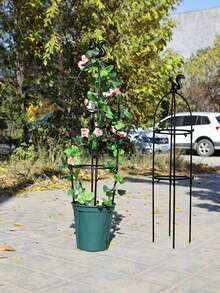 1pc Garden Decoration Climbing Frame, Plant Climbing Rack, Autumn Outdoor Decor, Bird Decoration Accessory, Outdoor Garden Decoration - A - View 4