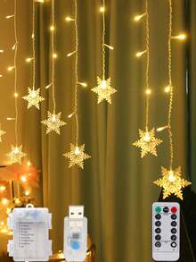 3 Meters LED Snowflake Icicle Fairy Lights Christmas Garland USB And Battery Powered Curtain String Lights For Christmas Home Garden Party Wedding Patio Decoration - Multicolor - View 3
