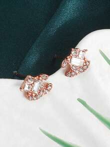 1 Pair Geometric Mini Korean Style Minimalist Versatile Earrings - Rose Gold - View 2