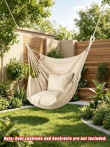 Portable Hanging Chair, Outdoor Hanging Rocking Chair With Straps And Storage Bag, Lightweight And Portable, Suitable For Picnic, Hiking, Patio, Balcony, Outdoor Garden, Camping Gear (Cushion And Backrest Not Included) - Multicolor - View 4