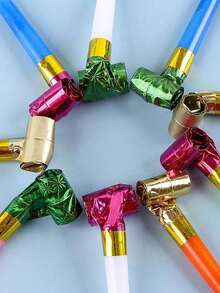 5/20/50pcs Colorful Birthday Party Blowers, Party Noise Makers, Christmas Trumpets, Party Whistles, New Year Party Favors, Party Blowers, Party Gifts, Party Supplies, Random Colors - Multicolor - View 7