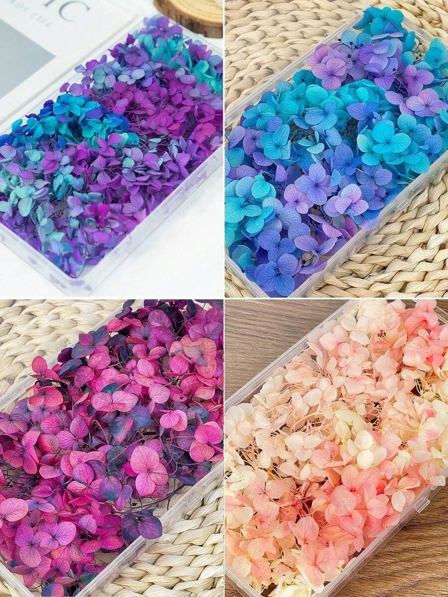 50/100/200/500/1000pcs Multicolor Artificial Hydrangea Flower Heads, Suitable For DIY Crafts, Candles, Weddings, DIY Handmade, Christmas - Multicolor - View 1