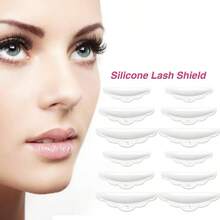 Silicone Eyelash Perming Set, include 6 Pairs Eyelash Perming Curler Silicone Pad and Lash Y Brush, 13 Pieces Totally - Transparente - Ver 3
