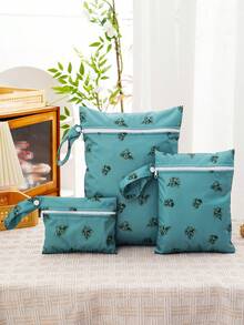 Set de 3 bolsas impermeables para pañales de tela de bebé con estampado de pato - Multicolor - Ver 16