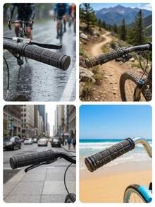 Shockproof Bike Handlebar Grips With Square Grid Bicycle Bar Grips For Adult Riders Rubber Hand Grip For Trail Commute Bike Stuff BMX MTB Scooters Folding Bike Mountain & Cruiser Bikes Motorcycle Handles Bike Accessories - Multicolor - View 6