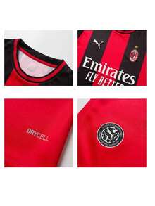 Puma Men's 2026 Summer AC Milan Home Fan Jersey Sports T-Shirt 784121-01 - Black/Red - View 7