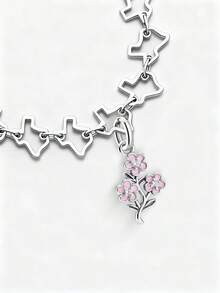 1pc 925 Sterling Silver Flower Pendant DIY Beaded Bracelet Charm, Exquisite Gift, Back To School Essential, Teen Student Backpack Accessory, College Necessity - Style 5 - View 6