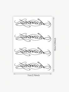 1 pieza Pegatina de tatuaje temporal con patrón "Celestial" escrito a mano, con un diseño de tatuaje realista. Adecuado para viajes diarios, festivales de música, juegos, regalos de graduación. Dura de 3 a 5 días. - Negro - Ver 6