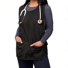 1pc Polyester Shoemaker Apron With Pockets, Unisex Sleeveless Solid Color Apron, 4 Adjustable Side Ties, Durable Professional Work Apron, Suitable For Supermarket, Restaurant, Barbershop, Nurse, Home Use - Multicolor - View 7