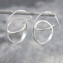 Gmzalx Perfect Holiday Gift For Her: Vintage Swirl Earrings, Lightweight Handmade, Thoughtful Choice For Mother, Wife And Close Friend - Silver - View 1