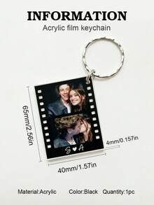 Llavero de acrílico con foto personalizada, regalo del Día de San Valentín (apto para hombres y mujeres), llavero para parejas, llavero con foto personalizada, regalo para parejas, regalo de aniversario, colgante de correa con foto personalizada, para familia, boda, regalo de cumpleaños - Llavero con foto - Ver 7