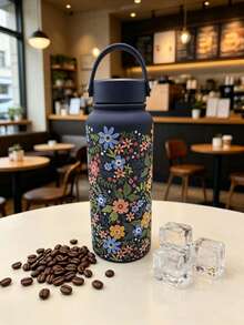 32OZ Insulated Water Bottle Large Capacity 3D Pattern Printed Vacuum Double Wall Thermal Insulation Hot & Cold Water Flask With Handle For Outdoor Sports More Convenient - Multicolor - View 2