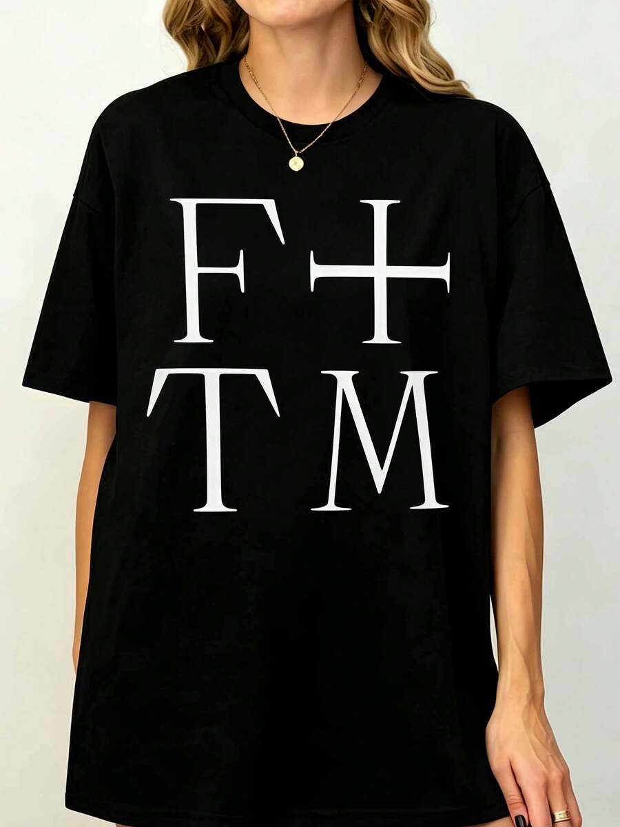 Florencess And The Machiness F+TM Gothic Letter Graphic Dance Fever Lungs Ceremonials High As Hope Fan Gift Unisex - 黑色 - 查看 1