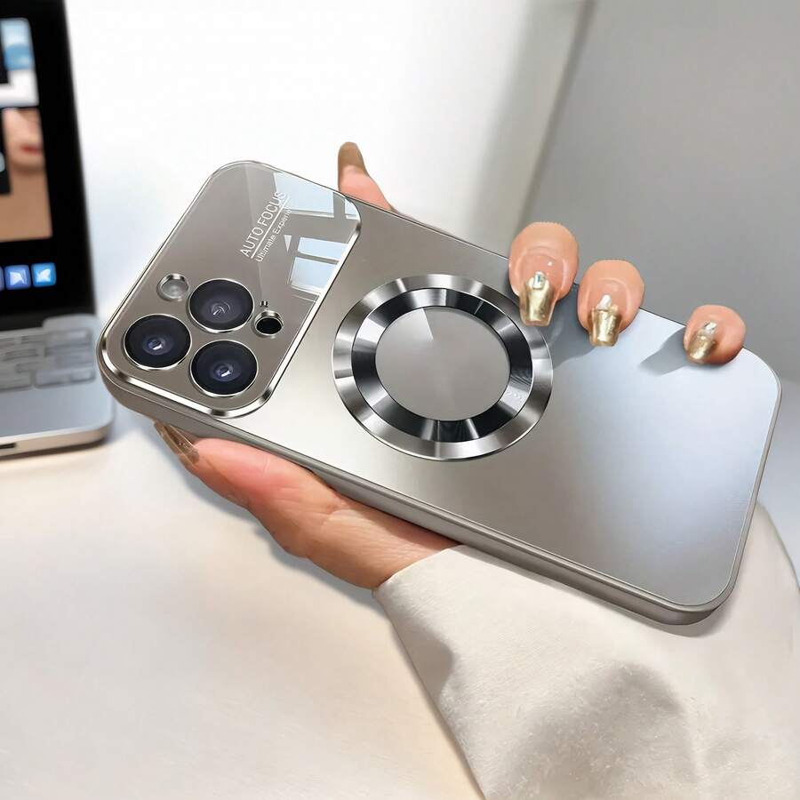 Phone Case: CD-Patterned Magnetic Phone Case With Large Viewing Window, Compatible With The Latest 17/16/15/14/13/12 (Pro Max/Plus/Pro/Air).Full-Coverage Shock-Resistant Case, Made From TPU Material, Shock-Absorbing Case - 2 - 查看 1