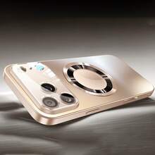 Phone Case - Luxury Titanium Color Glass Case With Magnetic Window And Wireless Charging Compatible With IPhone 11 12 13 14 15 16 17 Pro Max Air Plus, Shockproof Matte Hard Back Cover, Full Protective Case For Camera Lens - 3 - 查看 2