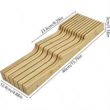 Knife Drawer Organizer Bamboo In-Drawer Knife Block Organizer Kitchen Steak Knives Holder Organizer For Drawer 11 Knives Slots 11 Knives Slots - Variant - View 4