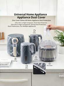 100pcs Universal Plastic Transparent Dust Covers, Suitable For Electric Fan, Rice Cooker, Kitchen Baking Tray, Microwave Oven And Other Home Appliances, Bedroom Decor, Kitchen Decor, Summer, Beach, Travel Essentials, Graduation - Multiple Styles - View 3