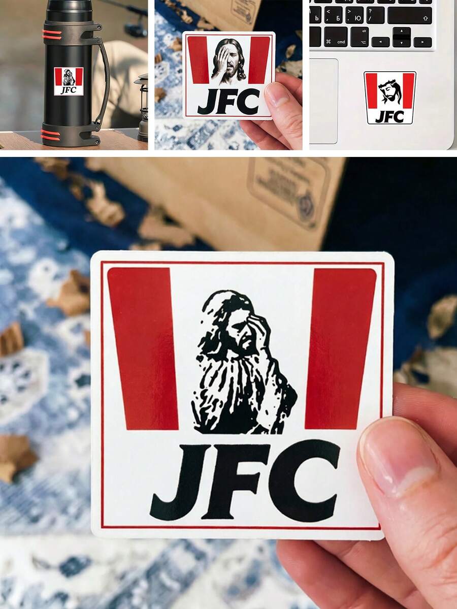 1Pc JFC Sticker Jesus Facepalm Funny Decal For Laptop Car Tumbler Water Bottle Vinyl Sticker - 1pc - View 1