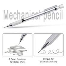 Metal Mechanical Pencil Set, 0.5mm & 0.7mm Fine Lead Pencils ,Metal Drafting Pencils For Precise Writing, Sketching & Drawing Smooth & Precise Writing For Sketching, Drawing & Office Work, Back To School - Multiple Styles - View 3