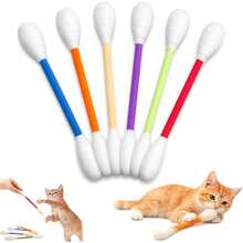 6pcs Cat Cat Cotton Swabs Cat Toys, Cat Infused Durable Chew Toys, Interactive Cat Wands, Great Gift For Cat Lovers - Multicolor - View 1