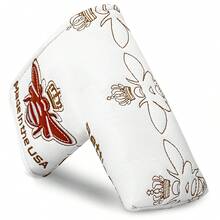 1PC Golf Blade Putter Cover With Crown & Bee Design. It Is Made Of PU Material With Soft Inner Lining, Durable And Unisex, Perfect For Golf Enthusiasts. - Multicolor - View 1