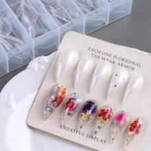 140pcs Clear Claw Nail Tips, Full Coverage Short Pointed Fake Nails, Acrylic Nail Extension Tips, Suitable For Gothic Style And Cosplay Nail Art Decoration, Professional Nail Salon And Home DIY Nail Supplies - Clear - View 5