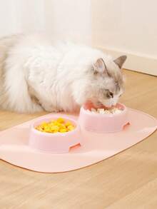 1pc Silicone Pet Feeding Mat, Cat And Dog Feeding Mat, Waterproof And Anti-Slip Food Bowl Mat - View 2