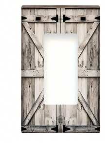 1pc Rustic Farmhouse Barn Door Wood Plank Wall Plate Cover, Decorative Light Switch Plate For Home, Kitchen, Bathroom - Easy To Clean, No Power Needed, Switch Covers - A - View 10