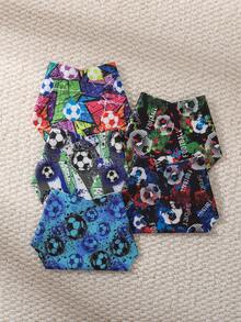 Set de 5 piezas | Tanga para mujer con estampado total de bloques de color estilo graffiti de fútbol callejero, corte ajustado sin costuras, tela suave como nube, lisa y ajustado, borde con dobladillo sin enrollar, esencial para el outfit diario de chica con estilo personalizado - Multicolor - Ver 7