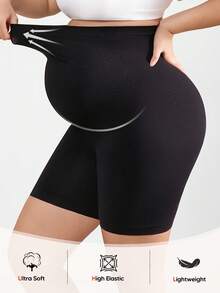 Short sans couture de soutien du ventre de maternité, sous-vêtement de maintien d'été pour prévenir les frottements - Noir - Voir 3