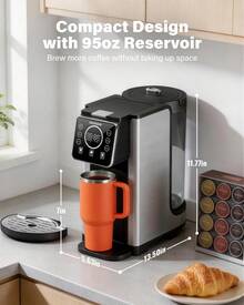 SHARDOR 2-In-1 Coffee Maker For Capsules & Grounds, Programmable 5 Cup Drip Coffee Machine With 95oz Reservoir, Hot & Iced Coffee Brewer, Stainless Steel Thermal Carafe, Strong Brew, Black - US A Type Plug(110-127V) - View 6
