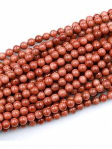 1 Strand Natural Loose Round Gold Sandstone Goldstone Gemstone Mala Brick Red Goldstone Beads For DIY Jewelry Making 4mm 6mm 8mm - Red - View 4