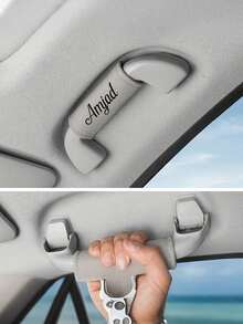 Cubierta de Manija de Puerta de Coche Personalizada con Nombre/Texto/Iniciales/Logo - Ajuste Suave de Felpa Antideslizante, Accesorio de Interior de Automóvil Adornado con Tu Nombre - Multicolor - Ver 8