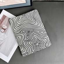 1件黑白抽象漩渦印花平板保護殼，附筆槽，相容 iPad 10代 Smart Case/Air 13(M3 2025)/Air 11/11(A16 2025)，相容 Oppo Pad、Matepad、Pad、Honor Pad、Xiaoxin Pad - 彩色 - 查看 3