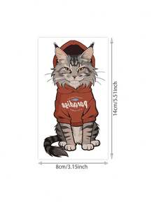 1 Stück Street Wind Katze temporärer Tattoo Aufkleber, mit realistischem Tattoo-Design, geeignet für tägliche Reisen, Musikfestivals, Spiele, Abschlussgeschenke und hält 3-5 Tage. - Verschiedenfarbig - Übersicht 2