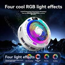 NEW Semiconductor Magnetic Clip Phone Cooler With Digital Display Temperature RGB Lights Compatible - Multicolor - View 1