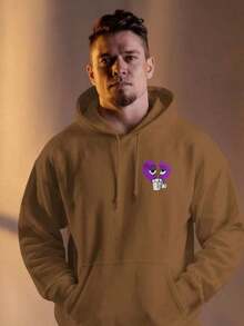 Basic Kangaroo Hoodie, Cold Weather Sweatshirt With Hood, Men's And Women's Streetwear Vibes, Winter Fashion - 鏽棕色 - 查看 1