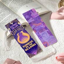 2pcs PET Printed Bookmarks, Exquisite And Beautiful Pattern, Durable And Aesthetic, Unique Pattern Design Suitable For Daily Use Or Collection. The Best Gift For Back To School Season, Whether For Personal Use Or As A Gift To Family And Friends, It's A Unique And Practical Gift Choice, Adding Atmosphere And Fun To Reading Time (Random Color Tassels) - 2PCS - View 1