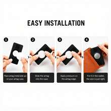 [2pcs] AirTag Ultra-Thin Holder, Lightweight Minimalist Tracker Protective Case, Suitable For Wallet, Backpack, Card Holder - Black - View 6