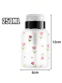 1pc Cute Tulip Pattern Transparent Pet Refillable Travel Bottle, Makeup Remover Dispenser Bottle With Portable Pump Head, Suitable For Nail Polish Remover, Toner And Makeup Remover, Round Top Design, Reusable, Makeup Remover Bottle, Travel Essential - Multicolor - View 14