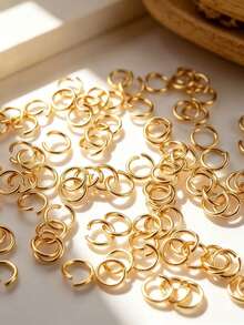 100pcs Iron Open Jump Rings, Suitable For DIY Jewelry Making, Open Round Jump Rings, Open Rings, Pendant Necklace Bracelet Connectors, Durable And Shiny Metal Surface, Perfect For Making And Repairing Jewelry - Iron Open-faced Skip Ring - View 3