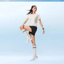 LI-NING Women's Quick Dry Reflective Shorts AKSW120, High Waist Anti-Chafe Running & Outdoor Training Breathable Bottoms - Black - View 4