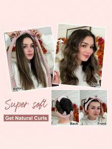 4pcs Heatless Curling Rods, No Heat Required, Can Be Worn While Sleeping, Ultra Soft Ribbon Wrap For Long Hair, Includes Hair Ties And Clips, Suitable For All Hair Types, Can Be Used Overnight - A - View 6