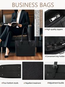 NEWHEY Tote Bags For Women With Zipper PU Leather Work Tote Bags Large Capacity Tote Bag Shoulder Purse Bag For College Work Travel - Multicolor - View 3