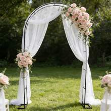 Steel Garden Arch Trellis,Climbing Plant Support Archway Frame, Versatile Wedding Arch Gate With Easy Install & Storage, Great For Roses Vines Balloons - Black - View 1