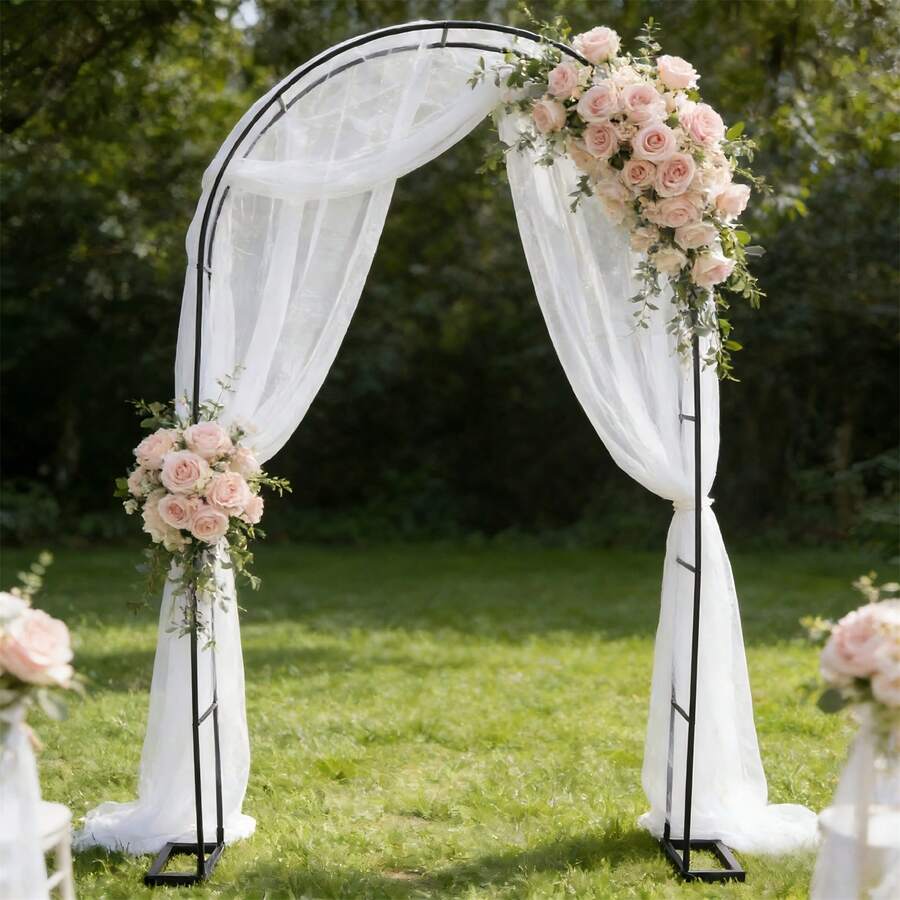 Steel Garden Arch Trellis,Climbing Plant Support Archway Frame, Versatile Wedding Arch Gate With Easy Install & Storage, Great For Roses Vines Balloons - Black - View 1