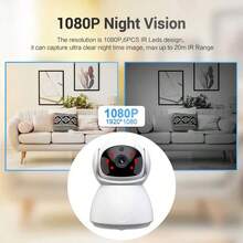 1pc 1080P Ultra HD Smart Security Pet Camera, 2.4G WIFI, Night Vision, Motion Detection, Two-Way Audio And 360 Degree Rotation - Suitable For Office And Home (Indoor And Outdoor) Monitoring Dogs, Cats And Fish And Other Small Animals. - White - View 9