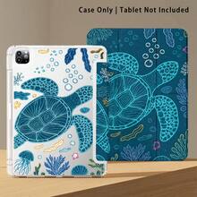 海龜、水母、貝殼與海藻圖案彩繪效果平板保護殼附支架，適用於 Honor 8/9/10/X8/X8A/X9/X8Pro/X9Pro/ MatePad Se 11 吋/MatePad 11 吋/11.5 吋/MatePad Pro/Apple 10th/11th Gen 2025 (A16)/ Galaxy Tab A7/A9 及其他熱門機型 - 款式4 - 查看 6